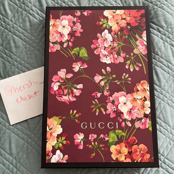 NEW Authentic Gucci GG Blooms Logo Reversible Monogram Wool Scarf w/ Box - Picture 3 of 8
